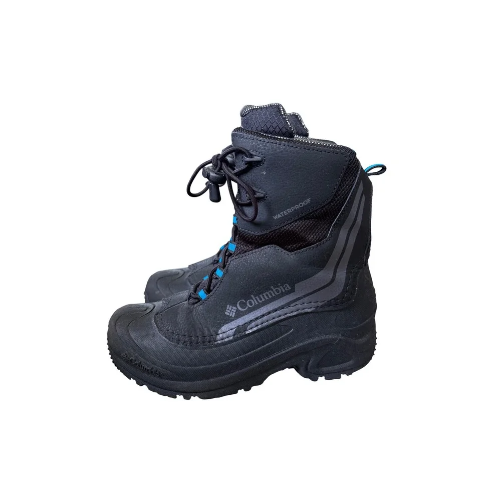 Columbia Bugaboot Plus IV Omni-Heat Waterproof Snow Boots Black Blue Youth‎ 6